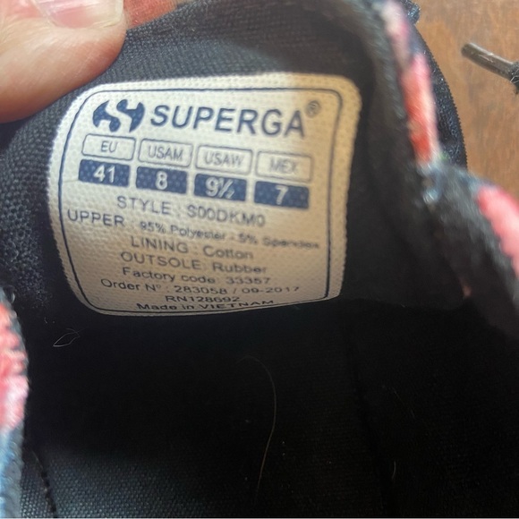 Superga Anthropologie Sneakers Floral Velvet Low Top Platform Women’s 9 1/2 - Picture 8 of 9